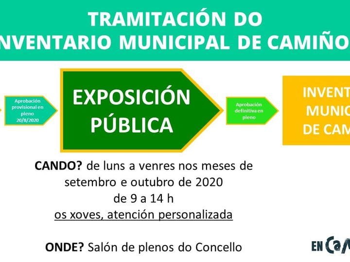 EXPOSICIÓN PÚBLICA DO INVENTARIO MUNICIPAL DE CAMIÑOS PÚBLICOS