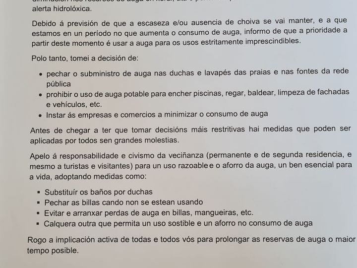 BANDO POR LA SEQUÍA