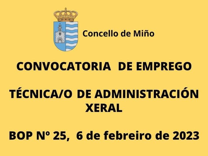 CONVOCATORIA DE EMPREGO: TÉCNICA/O DE ADMINISTRACIÓN XERAL