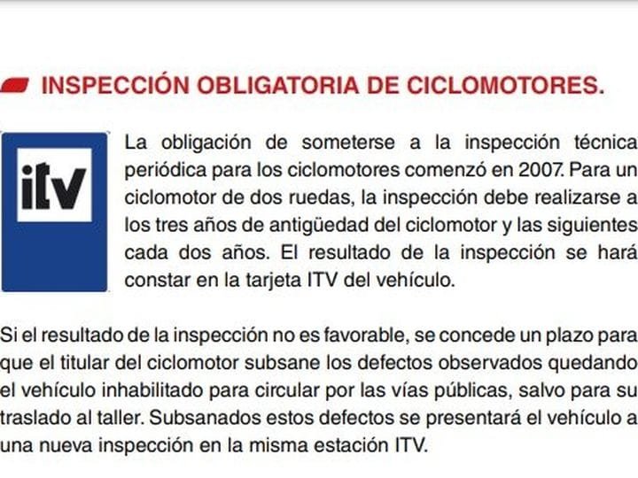 INSPECCIÓN TÉCNICA DE CICLOMOTORES