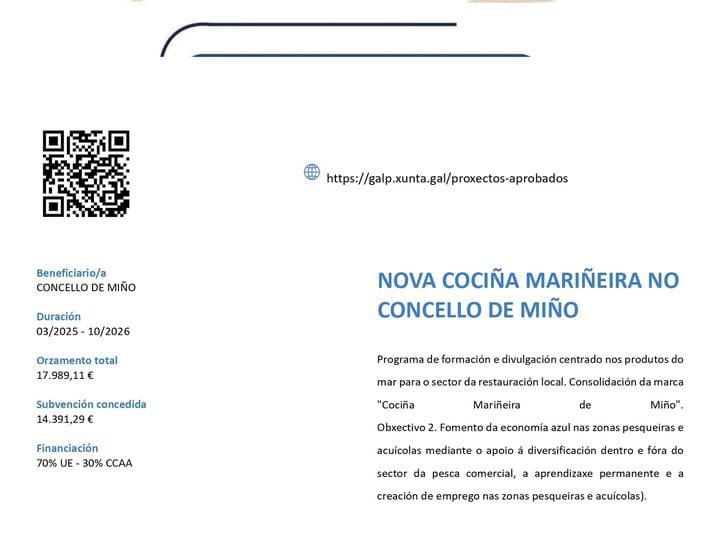 NUEUVA COCINA MARINERA EN MIÑO, CON SUBVENCIÓN DEL GALP GOLFO ÁRTABRO NORTE